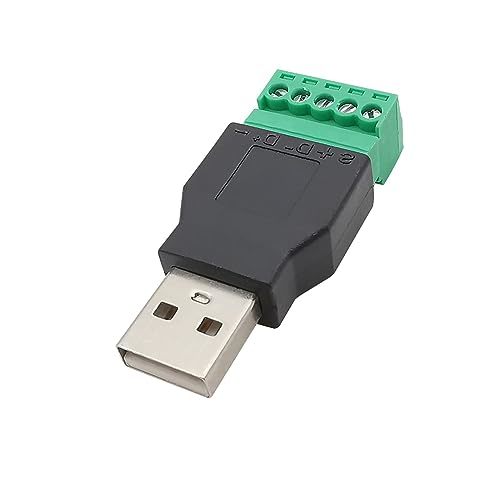 【中古】USB 2.0 タイプ A オス - 3.5 ミリメートル 5 ピンネジ端子ワイヤコネクタ USB2.0 延長プラグポートからネジ端子アダプ_画像1