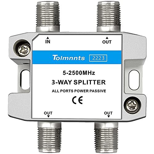 【中古】Tolmnnts 同軸ケーブルスプリッター 5-2500MHz CATV 衛星テレビ アンテナシステム MoCA構成に対応 (3ウェイ)_画像1