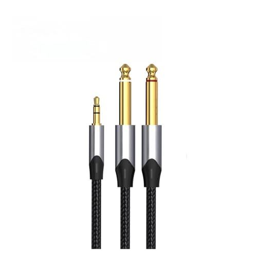 【中古】3.5mm - ダブル 6.5mm TRS ケーブル AUX オス モノラル 6.5 Ja/ck - ステレオ 3.5 Ja/ck Au/d_画像1