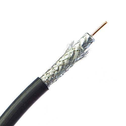 【中古】RG6U 同軸ケーブル ブラック 18AWG 純銅 ソリッドコア 3GHz プルボックス 1000フィート_画像1