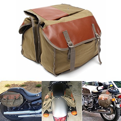 【中古】Alamor Motorcycle Canvas Saddlebags Equine Back Pack compatible with H_画像1