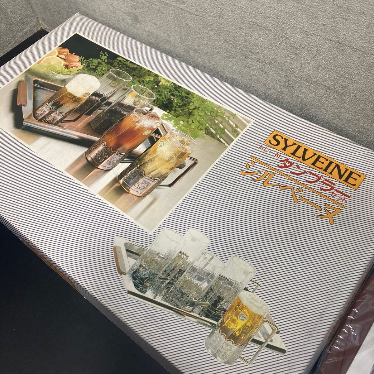 未使用　SYLVEINE シルベーヌ グラス タンブラー 5客 ビール ビアグラス レトロ雑貨 ビンテージ雑貨 昭和レトロ_画像3