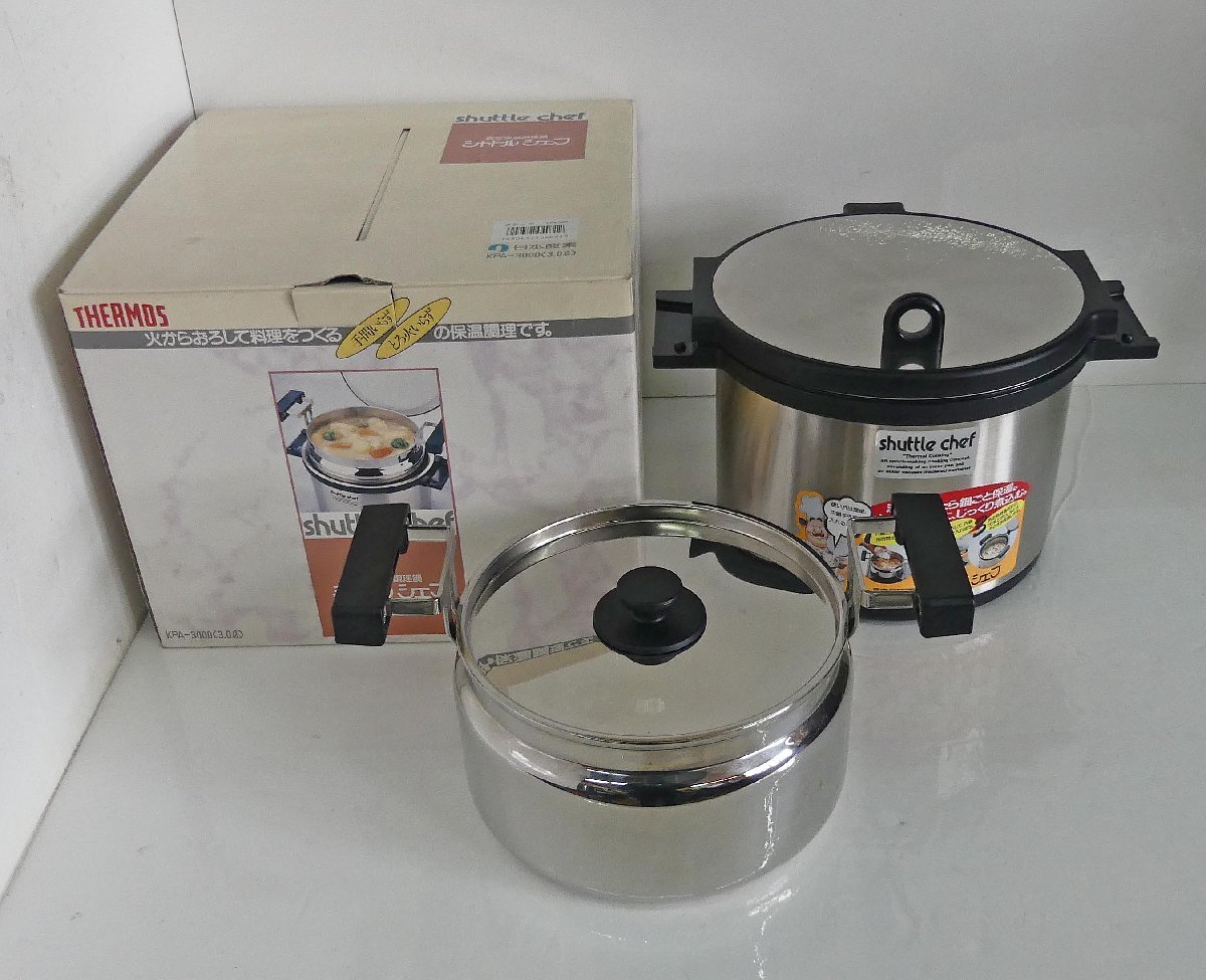 ☆THERMOS サーモス 真空保温調理鍋 shuttle chef シャトルシェフ 3.0L【KPA-3000】USED品☆_画像1