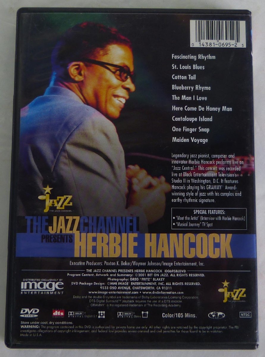 ☆DVD Herbie Hancock ハービー・ハンコック【THE JAZZ CHANNEL PRESENTS HERBIE HANCOCK】USED品☆_画像2