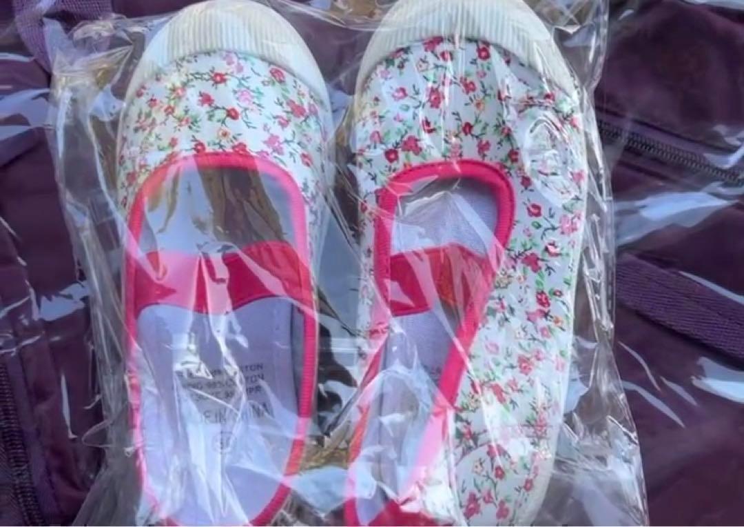  floral print on shoes indoor shoes ballet shoes flower 18cm kindergarten child care . pink 