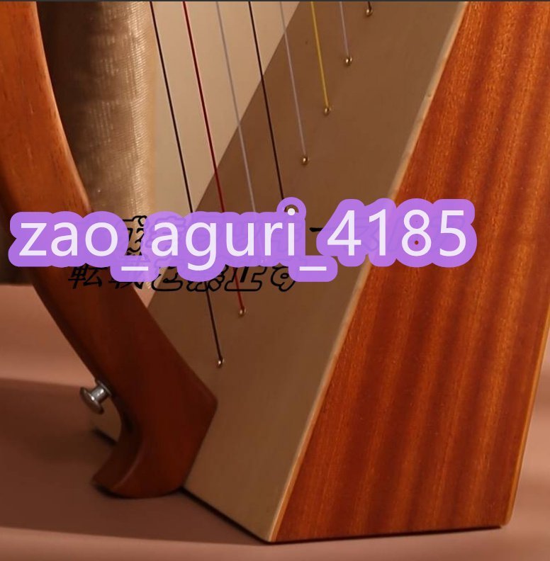 高級製品! 高級ハープ ハープ 楽器 ライアー楽器 竪琴 19トーン リャキン 木製ハープ 工 z180_画像4