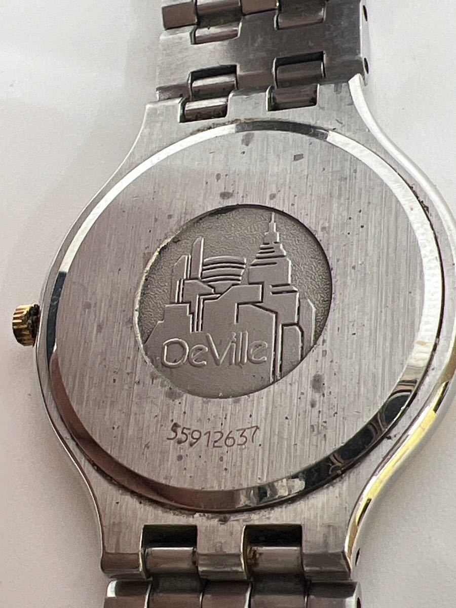 OMEGA オメガ デビル クォーツ時計　QZ 白文字盤 デイト メンズ腕時計 ヴィンテージ　本体のみ　不動　GST012002_画像8