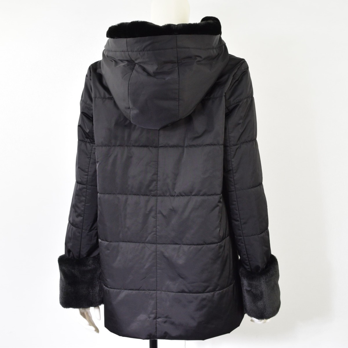 5000-II00001* Macintosh Mackintosh beautiful goods black removal fur attaching with cotton coat 38 black 