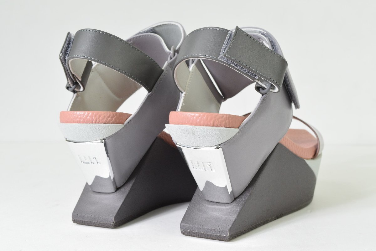 1348-23Y0402★UNTED NUDE ユナイテッドヌード★未使用 箱付き Delta Wedge Sandal 36 グレー 厚底サンダル 46200円_画像4