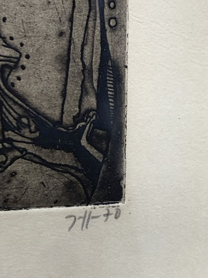 ホルスト・ヤンセン版画17　銅版画　限22　額装　1970年作　サイン有　17.5×24.7　F:44.4×56.4　Horst Janssen_画像4