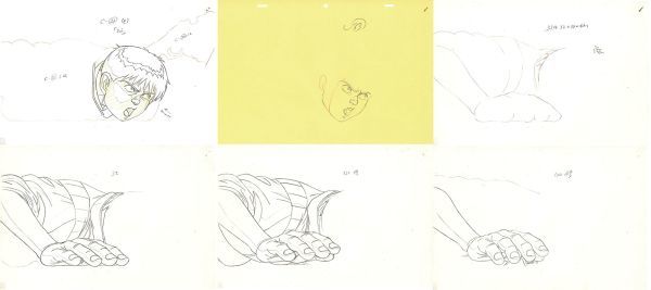 大友克洋原作原画「AKIRA2」 原画・修正原画6枚 23.5×35 Katsuhiro Otomo