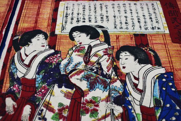 国明浮世絵「伝聞民之喜」　木版画　3枚続　約各36.5×25.2　明治10年　Kuniaki_画像5