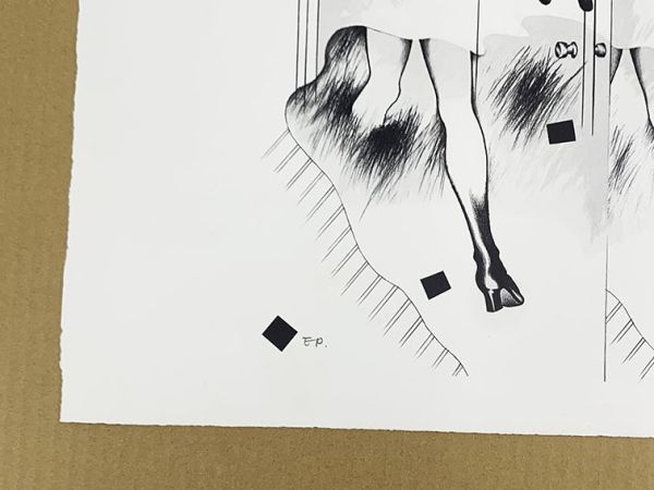 吉原英雄版画「出口」コロタイプ　限100　サイン　1970　画集「人間と文明」より　S:41×55.5　Hideo Yoshiwara_画像4