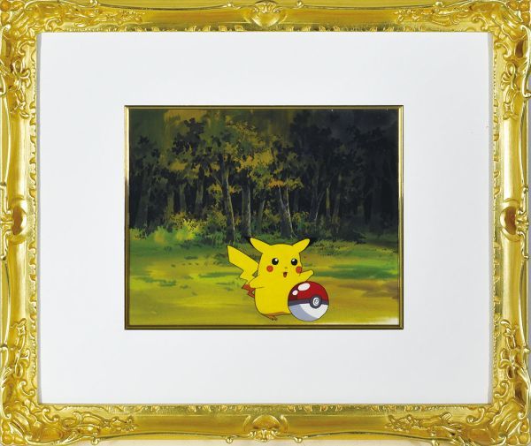ポケットモンスター ピカチュウ」セル画 19×24 F:39.5×47 額装 ポケットモンスター ピカチュウ」セル画 19×24 F:39.5×47 額装