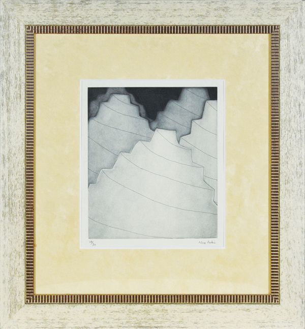 青木野枝版画額「寒天-5」　銅版画　限30　サイン　25.5×22　F:55.5×51.5　2021
