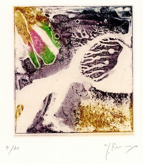加納光於版画「夢のパピルス―歩行 III」　インタリオ　1987　限20　サイン