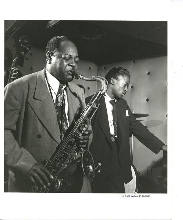 ウィリアム・ゴットリーブ「Coleman Hawkins & Miles Davis」ゼラチンシルバープリント コールマン・ホーキンス、マイルス・デイヴィス