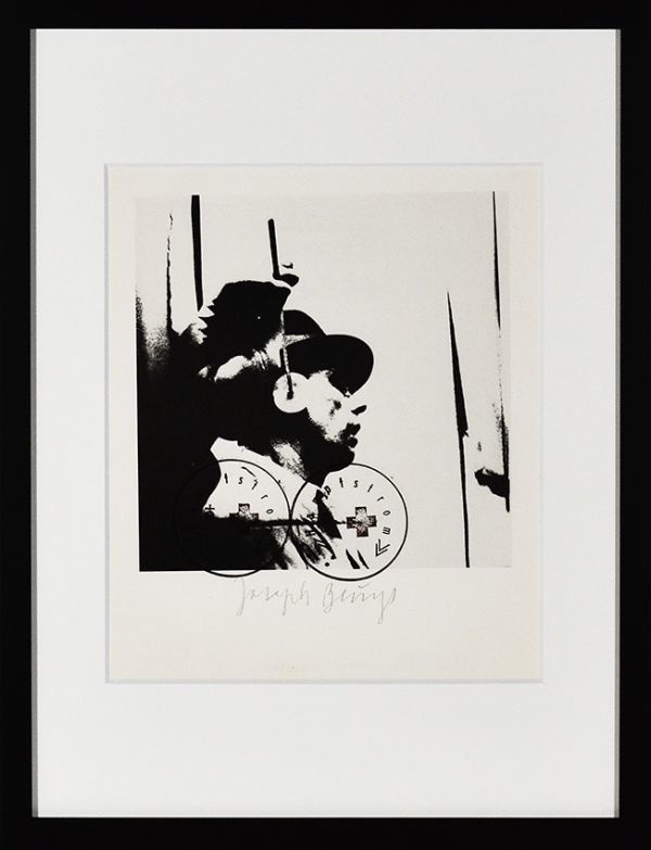 ヨーゼフ・ボイス版画額「L'UDITO」　フォトリトグラフ　限5000　サイン　25.5×22　F:43×33　Joseph Beuys_画像1