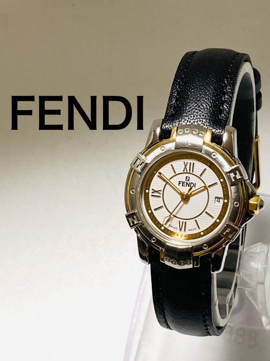 極美品！ FENDI フェンディ 電池&ベルト新品 レディース腕時計-