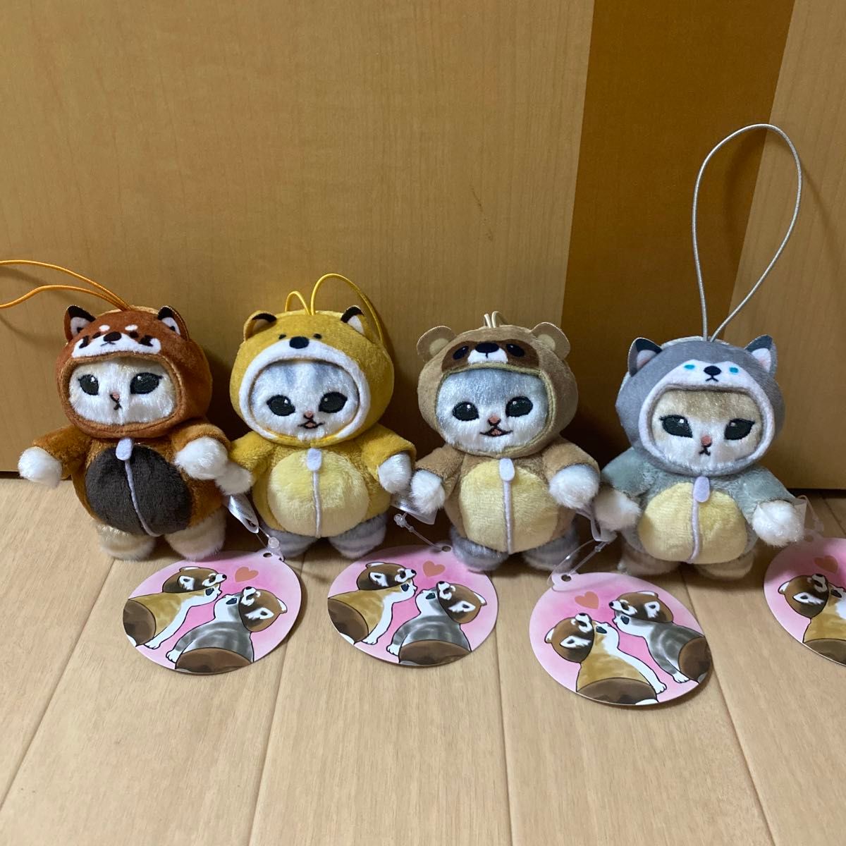 mofusand あったかパジャマにゃん マスコットぬいぐるみ 4種セット モフサンド
