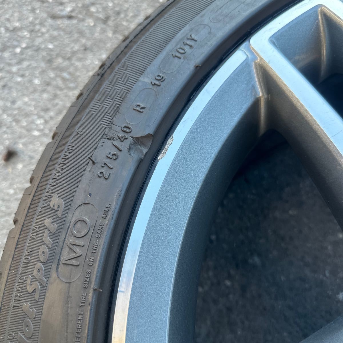 メルセデス　ベンツ W222 S560 純正アルミホイール 245/45 275/40R19 4本セット ミシュラン パイロットスポーツ3 2019年製 手渡可_画像10