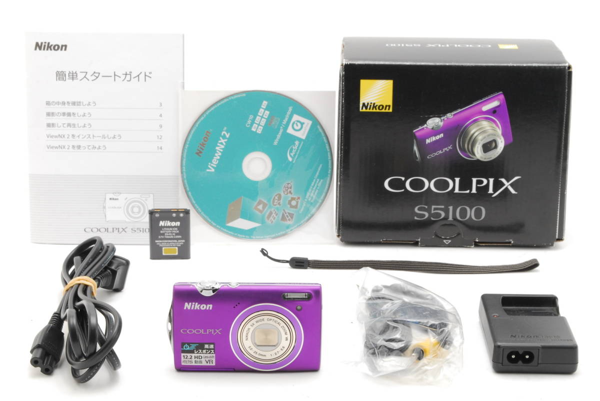 箱付き!!美品!! Nikon ニコン COOLPIX S5100 デジタルカメラ パープル #5436_画像1