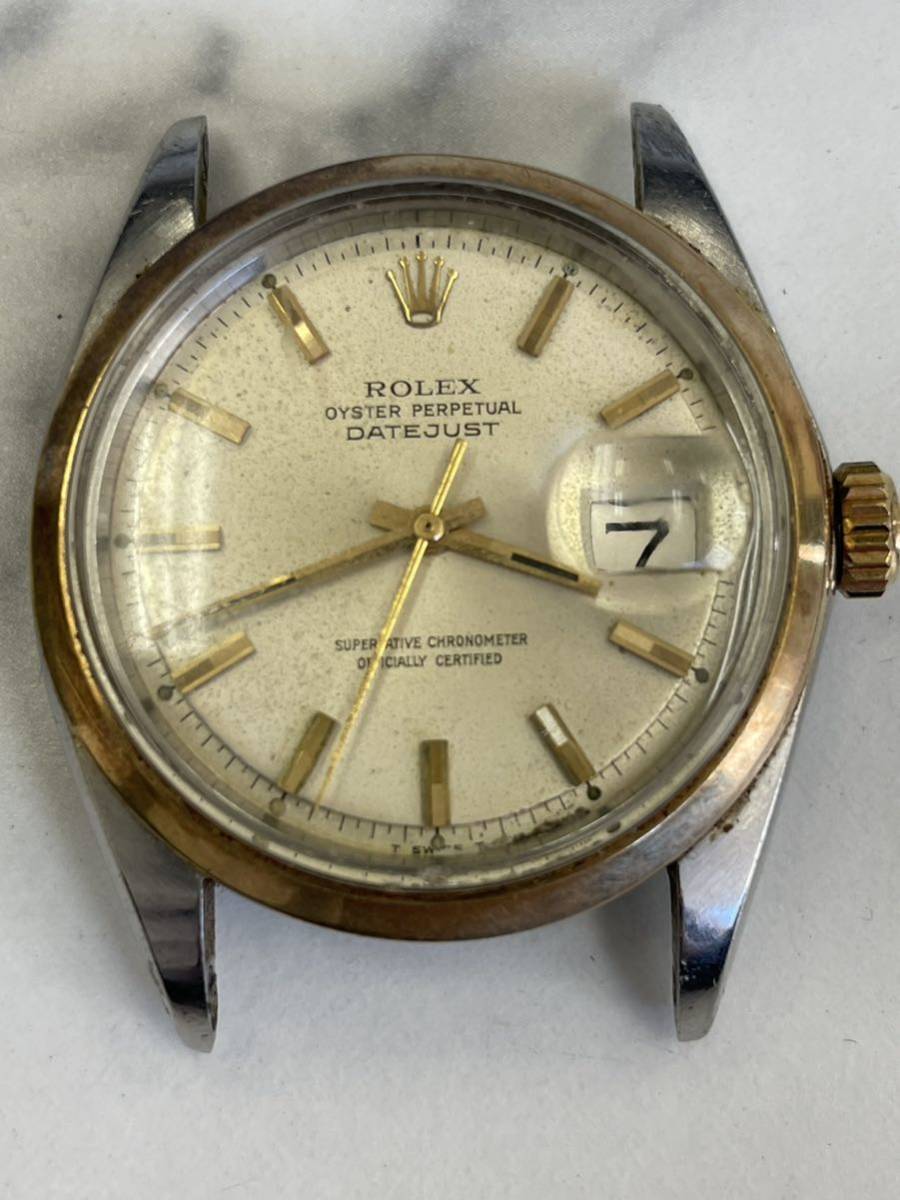 6.稼働品・ROLEX ロレックス DATEJUST デイトジャスト 変わりベゼル コンビ K18×SS 1601 Cal.1570 自動巻き メンズ 腕時計//NI122_画像1