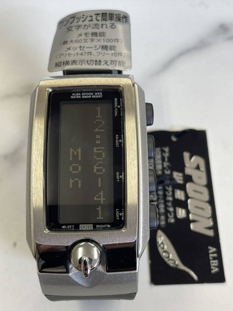 91.未使用・デットストック・稼動品・ALBA SEIKO セイコーアルバ デジタル時計 W440-4000 シルバーブラック メンズ 腕時計//KA130_画像1