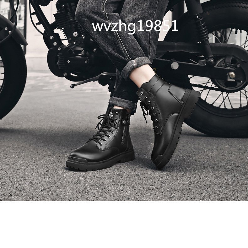 マウンテンブーツ メンズ ショートブーツ メンズシューズ バイクブーツ ライダース 靴 通勤 春秋 ブラック26.5cm_画像5