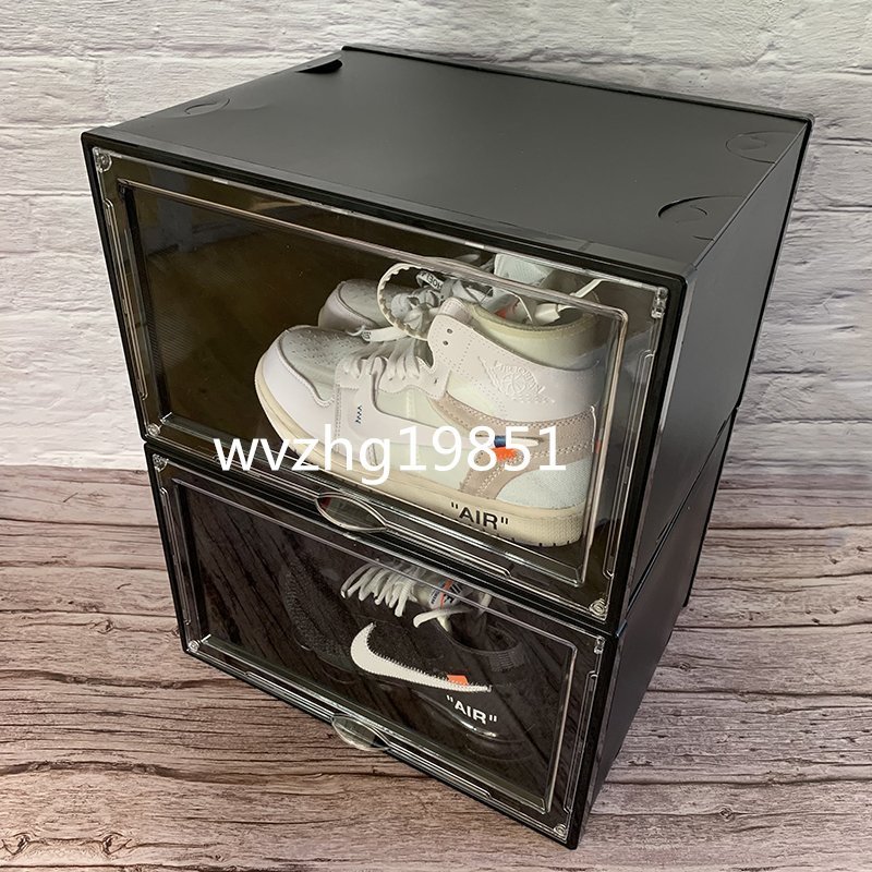 シューズラック2個セット　スニーカー 靴収納 ボックス ケース　黒_画像3