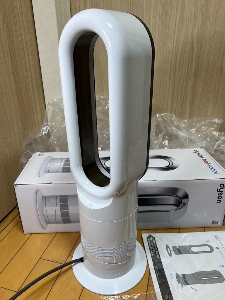 （美品））dyson ダイソン hot+cool ホット＆クール 扇風機＆セラミックファンヒーター AM09 リモコン付 ホワイト/ニッケル(F-40)_画像2