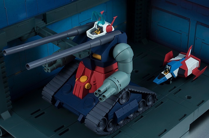 バンダイ ROBOT魂 RX-75-4 ガンタンク＆ホワイトベース デッキ ver. A.N.I.M.E.(箱小擦れ・未開封) _遊び方のイメージです。