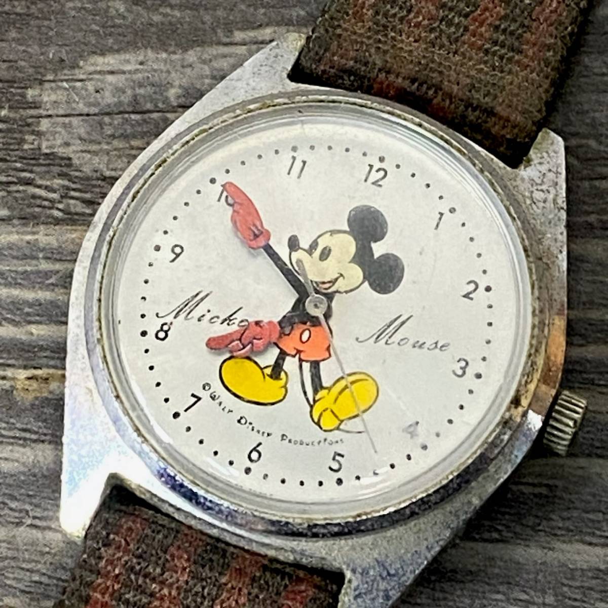 8743 希少 SEIKO セイコー Disne y Time Mickey Mouse セイ コー ディズニータイム ミッキーマウス5000-7000 手巻き 腕時計_画像1