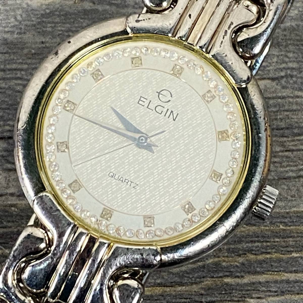 8530 エルジン ELGIN レディース 腕時計 /SV925 FK-340 シルバーカラー 文字盤 SS ブレス クォーツ QZ ウォッチ_画像1