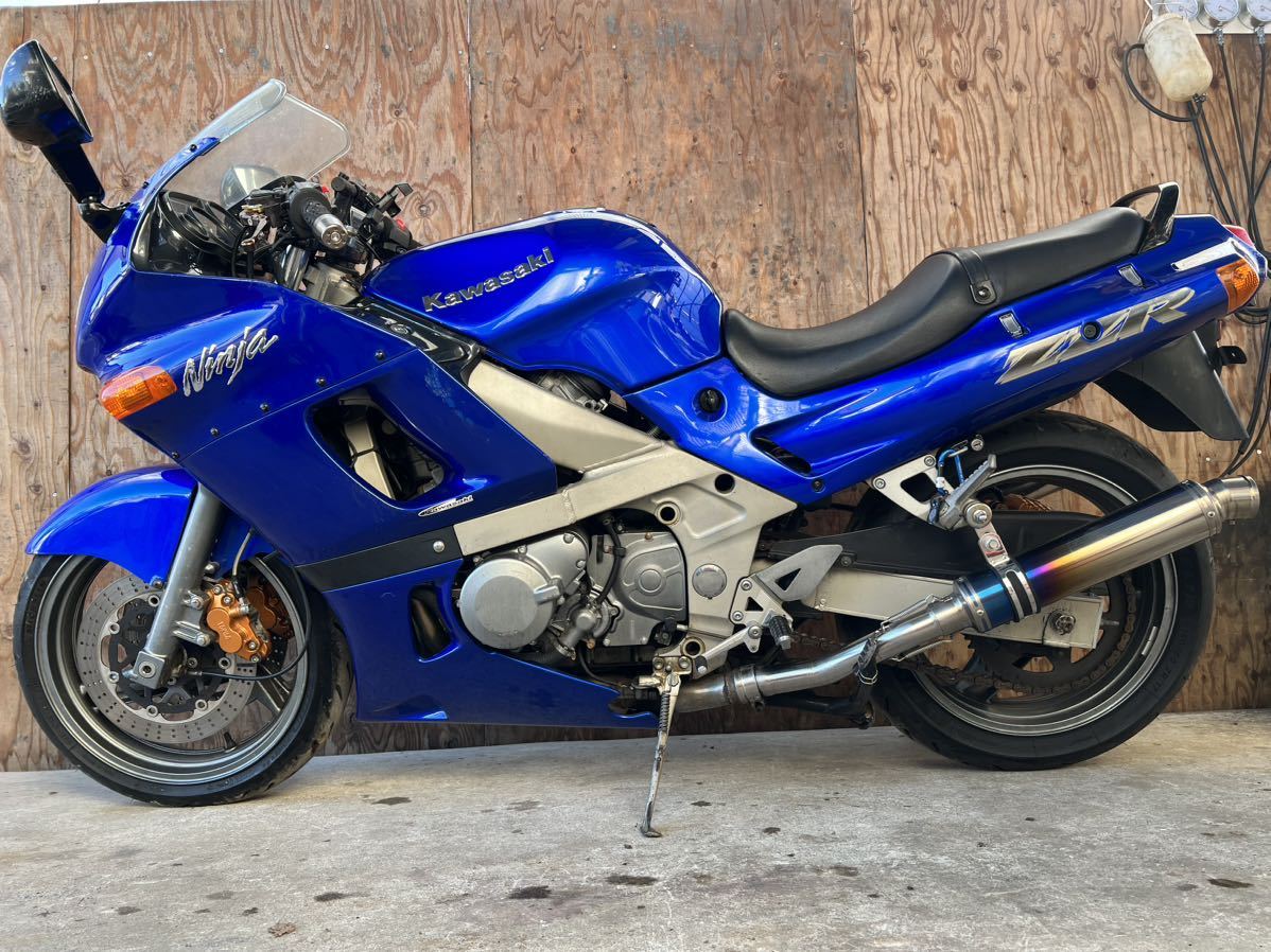 実働 カワサキ ZZR400 ZX400N 書類鍵付き 美車 スリップオンマフラー N型 GPZ ZRX ゼファー FZ400 CB400SF XJR GSR_画像4