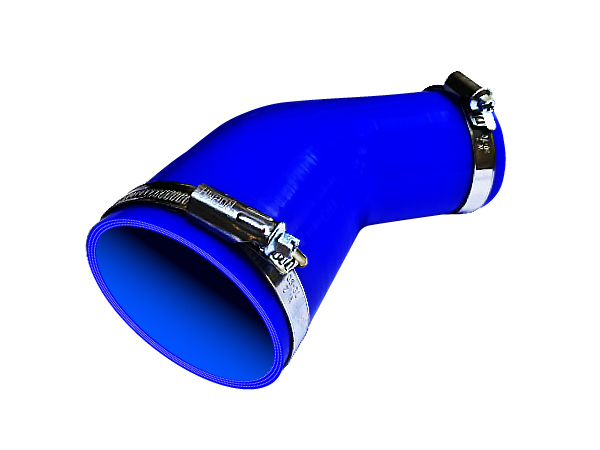 【耐熱】バンド付 シリコンホース TOYOKING製 エルボ 45度 異径 内径Φ45/51mm 青色 ロゴマーク無し 汎用品_画像1