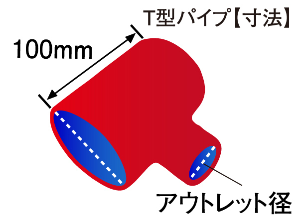 高性能 シリコンホース T字 ホース 内径Φ51mm-Φ51mm-Φ25mm 全長100mm レッド ロゴマーク無し トヨタ86等_画像4