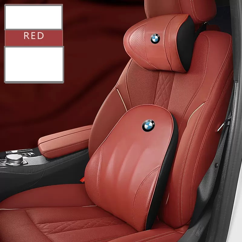 BMW　本革 ネックパッド 腰クッション セット_画像2