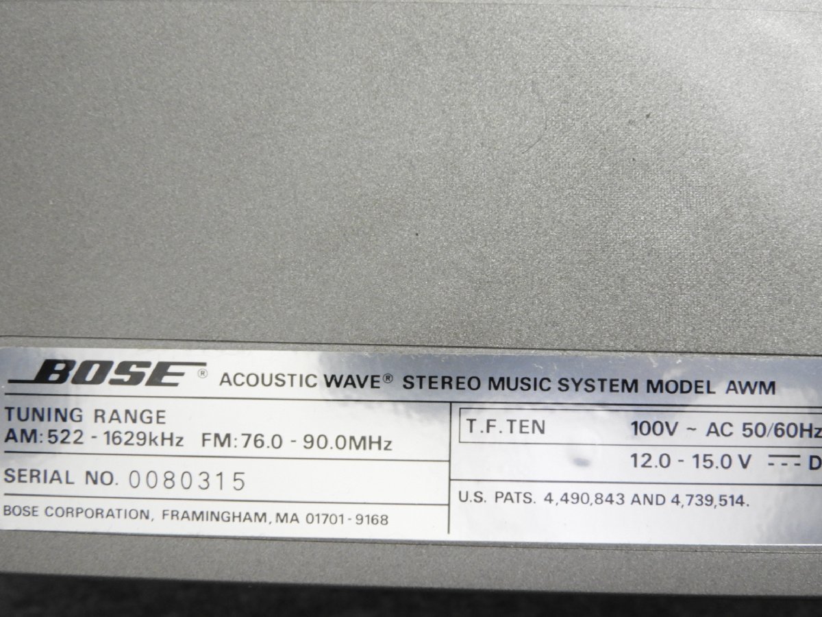 ☆ BOSE ボーズ ACOUSTIC WAVE STEREO MUSIC SYSTEM MODEL AWM CDラジカセ ケース付き ☆中古☆_画像9