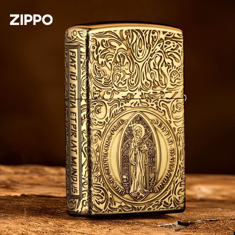 1円 未使用 コンスタンティン ライター ZIPPO 喫煙グッズ ジッポー 6面刻印 オイルライター 真鍮製 新品 ゴールド_画像1