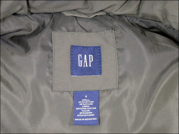 ★GAP★ ギャップ ダウンベスト Wジップ/ボタン オリーブ Sサイズ ★美品★_画像3