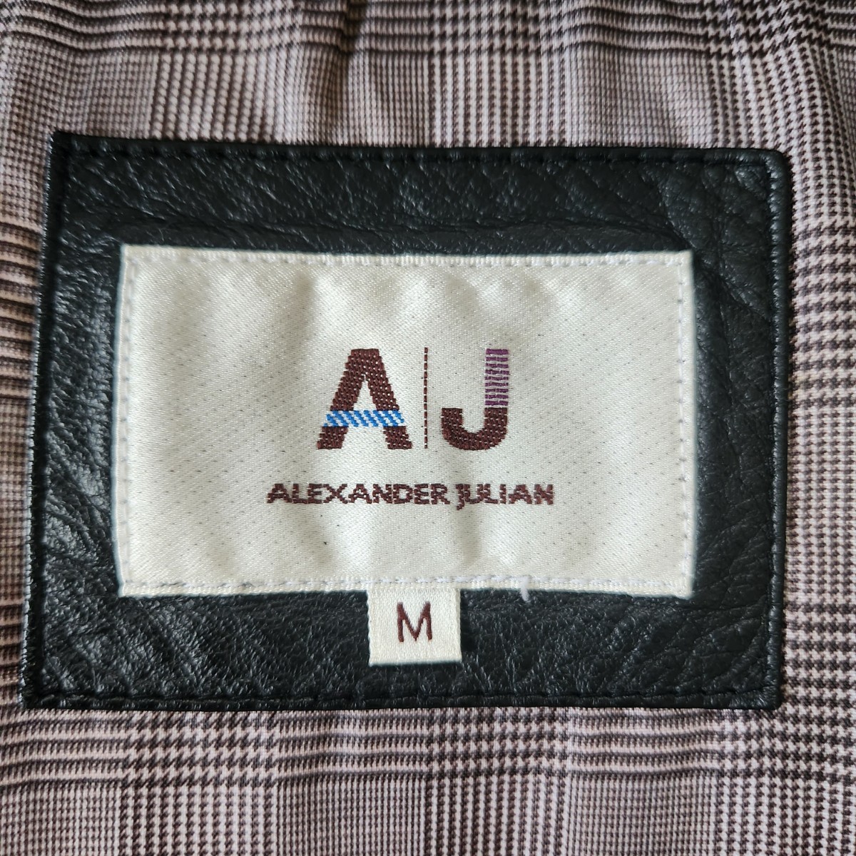 アレクサンダー ジュリアン【レザー ダウンコート フード着脱式 サイズ M】ALEXANDER JULIAN ロングコート カウレザー 牛革 黒 ブラック_画像9