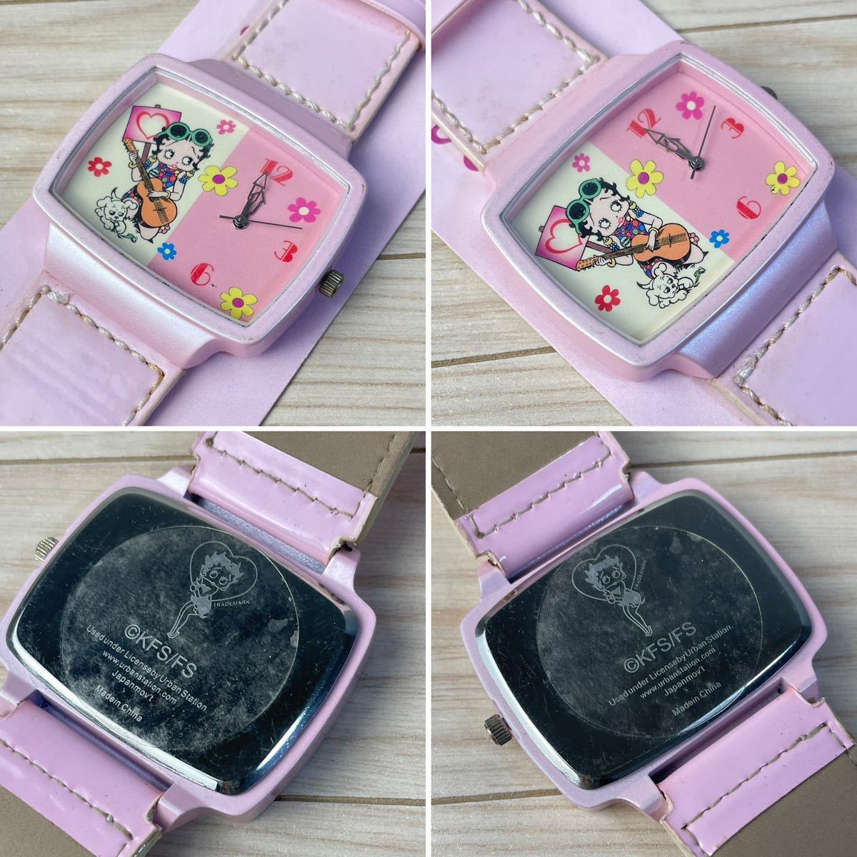 BettyBoopbetib-pbeti Chan wristwatch 3 hands wristwatch Vintage clock beti Chan present condition goods 