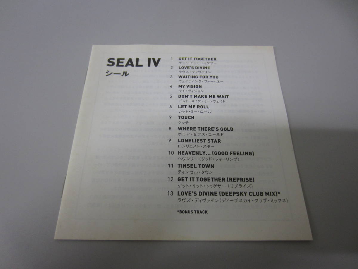 SEAL/ seal /Ⅳ domestic record obi less CD Synth pop fan k soul R&B