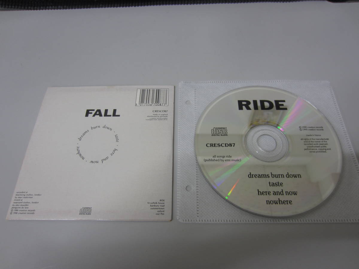 Ride/Fall UK向FranceオリジナルCD CRESCD87 ネオアコ シューゲイザー OASIS My Bloody Valentine Slowdive Jesus & Mary Chain_画像3