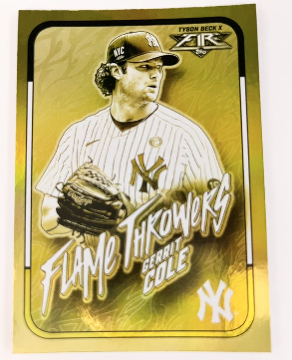 2022Topps MLBトレーディングカード インサート　ゴールドパラレル　ヤンキース45 ゲリット・コール　サイ・ヤング賞候補_画像1