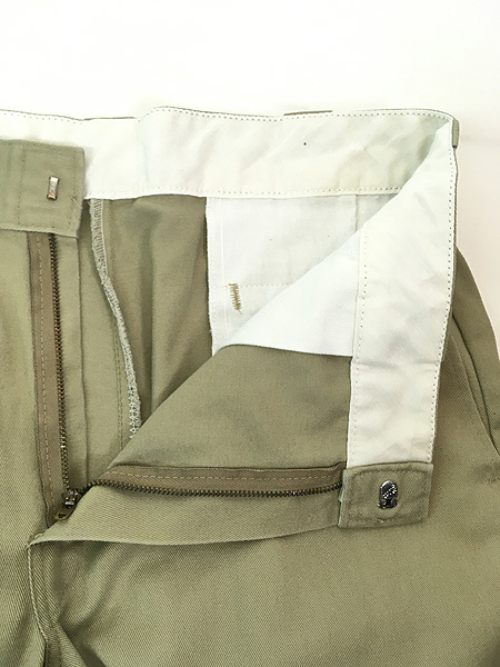 古着 90s USA製 Dickies 874 コットンツイル ワーク チノ パンツ ストレート カーキ W35 L28 古着_画像5