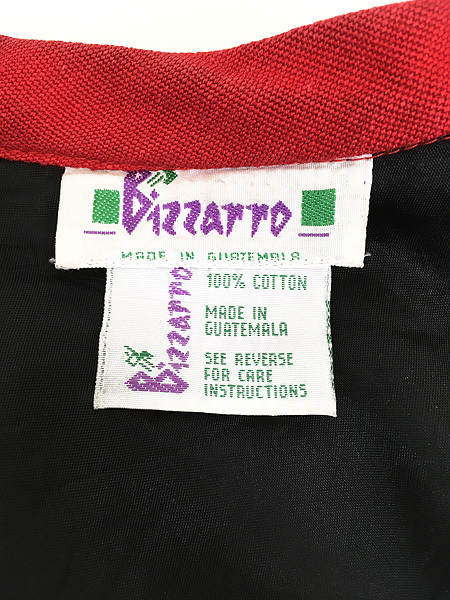 レディース 古着 70s グアテマラ製 Bizzarro 手織り ハンドウーヴン 民族 刺しゅう グアテマラ コート M位 古着_画像9