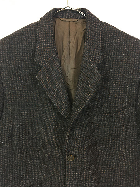 古着 40s 英国製 DAKS × Harris Tweed 3ボタン 上質 ハンドウーヴン ツイード テーラード ジャケット 40L 極上!!_画像2