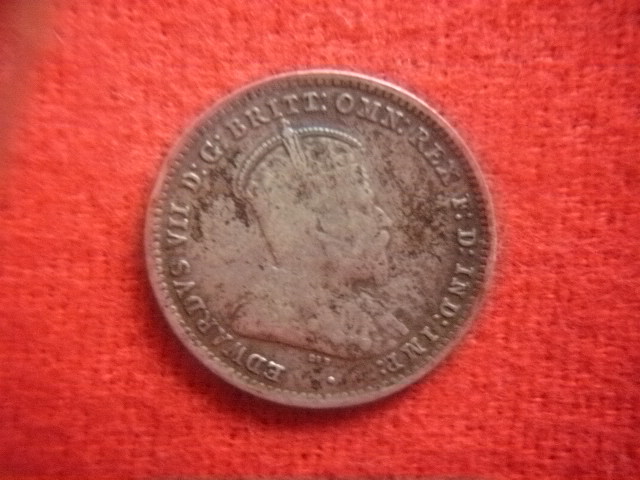 ※世界の銀貨　AUSTRALIA (EDWARDVS VII) THREE PENCE 1910- (.925 silver)　外径約16.20㎜　量目約1.39g　中古並品～_画像3